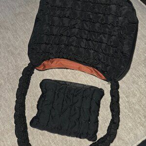 Quilted purse with small bag